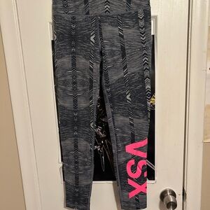 Victoria's Secret Gray and Pink Leggings Athletic Stretch